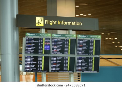 flight schedules, notice boards for flight arrival and departure schedules at the airport. - Powered by Shutterstock