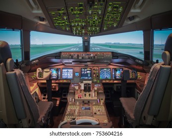 Flight Simulator Commercial Plane Cockpit