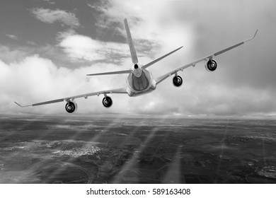 Flight sunshine through clouds background flight through clouds

