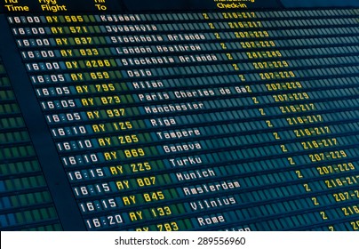 Flights Information Board In Airport