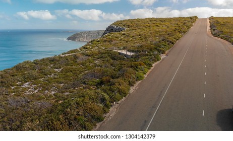 Flinders Chase National Park, Kangaroo Island. Aerial View Of Coastline And Road.