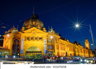 Flinders St Station At Night