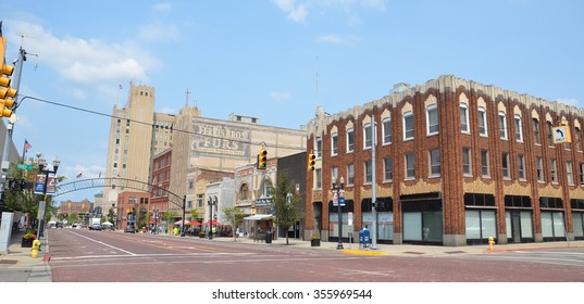 FLINT, MI - AUGUST 22: Flint, MI, whose downtown is shown here on August 22, 2015, recently elected Dr. Karen Weaver as their first female mayor.