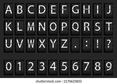 Flip board font set, mechanical display design - Shutterstock ID 2170625833