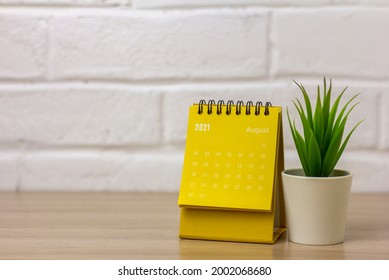 Flip The Calendar For August 2021. Desktop Calendar For Planning, Assigning, Organizing, And Managing Each Date