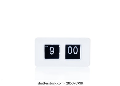 Flip clock show at 9 a.m - Powered by Shutterstock