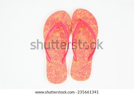Flip flops isolated on white background. Top view