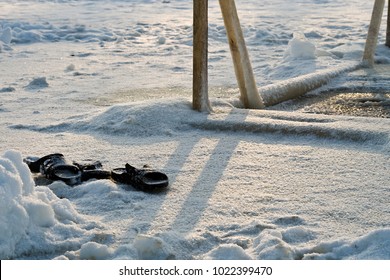 Flip Flops Left In Snow