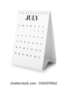 Flip Paper Calendar On White Background