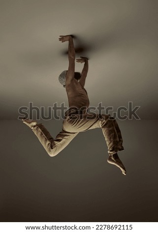 Similar – Image, Stock Photo cliffhanger Hang Hover