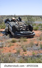 Flipped Car In The Outback