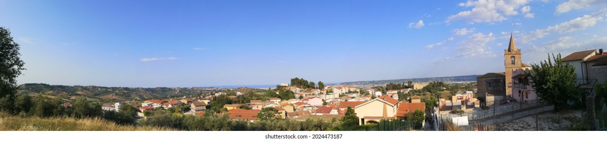 A Flipped Panorama Shot Of Spoltore Province Of Pescara In Abruzzo