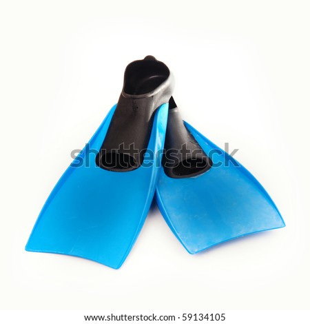 Flippers isolated against white background