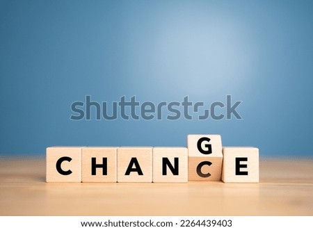 Similar – Small wooden cubes with the word Chance