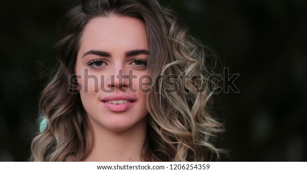 Flirtatious Beautiful Blonde Hispanic Young Woman Stock Photo