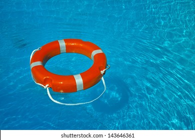 Float Lifesaver On Blue Water