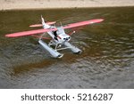 Float plane on a river