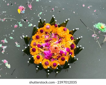 Floating Basket in The River