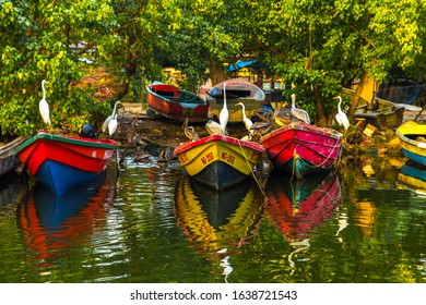 Floating Boats In Negril, Jamaica 