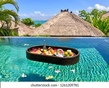 floating breakfast in paradise island bali luxury life  - Shutterstock ID 1261209781