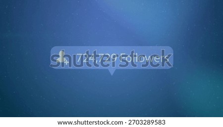 Floating bubble centered on teal speckled backdrop with person+ icon, pointer and 724,729 Followers. Overlay, avatar, notification, count, gradient, minimalist, digital