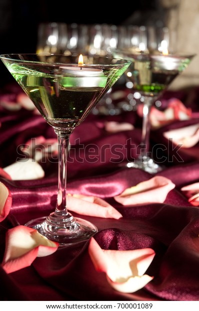 Floating Candles Pink Rose Petals On Stock Photo Edit Now 700001089