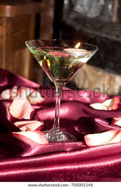 Floating Candles Pink Rose Petals On Stock Photo Edit Now 700001146