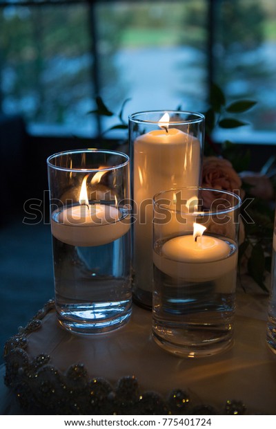 Floating Candles Vases Stock Photo Edit Now 775401724