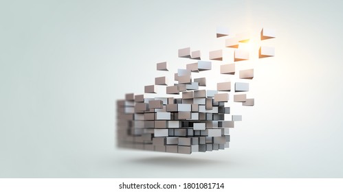 Floating cubes. Innovation and creativity concept - Powered by Shutterstock - Get 15% off with code: PIKWIZARD15
