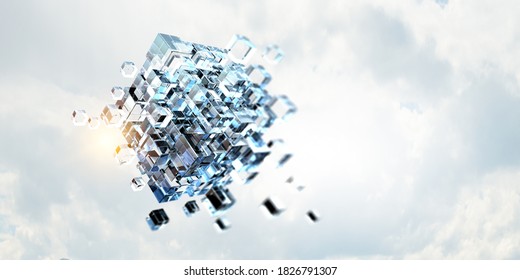 Floating cubes. Innovation and creativity concept - Powered by Shutterstock - Get 15% off with code: PIKWIZARD15