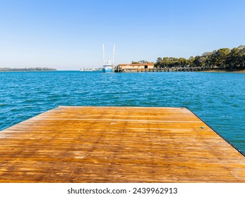 Floating Dock on Skull Creek at The Pope Squire Community Park, Hilton Head, South Carolina, USA