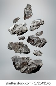 Floating Falling rocks  - Shutterstock ID 172543145