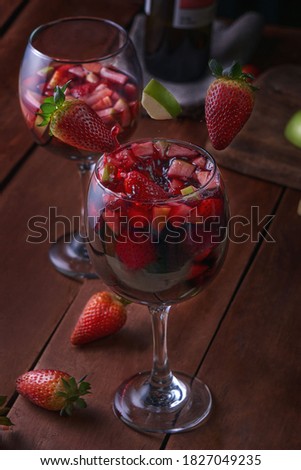 Similar – smoothies of fresh strawberries