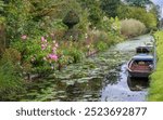 The floating gardens of Les Hortillonnages, Amiens, France which consist of small cultivated islands located in the marshy terrain of bed of the River Somme. Only accessible by boat or footbridge.