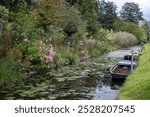 The floating gardens of Les Hortillonnages, Amiens, France which consist of small cultivated islands located in the marshy terrain of bed of the River Somme. Only accessible by boat or footbridge.
