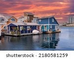 Floating Home Village with Houseboats, shops and restaurants at Fisherman