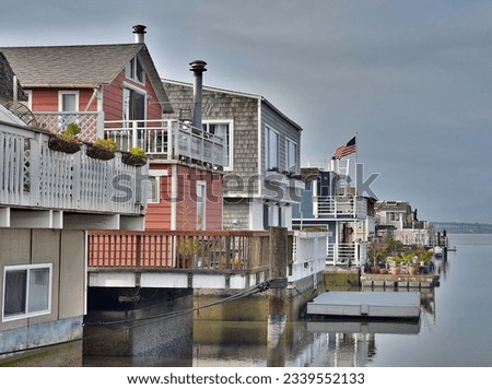Floating Homes in Sausalito, Marin County, California, USA
