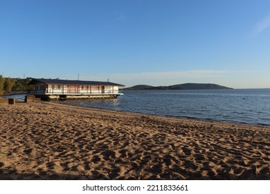 Floating House Under The Guaíba Lake In The City Of Porto Alegre In Brazil.