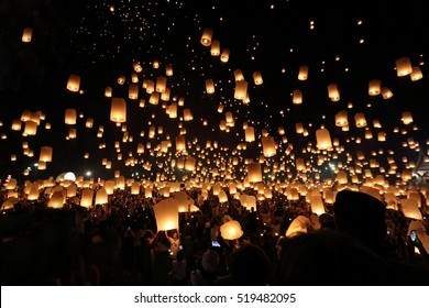 Floating Lantern Festival In Thailand