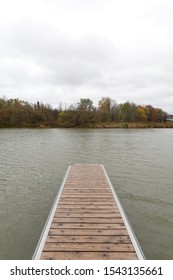 Floating Pier On Grand River, Ontario, Canada