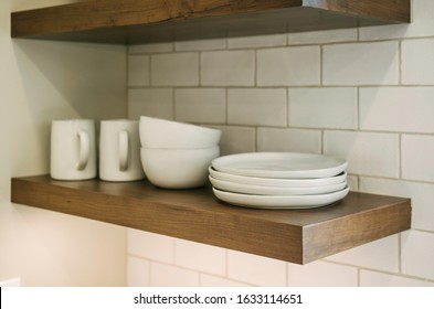 Floating Shelves In A Kitchen