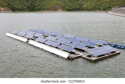 Floating Solar Energy Panels on a lake