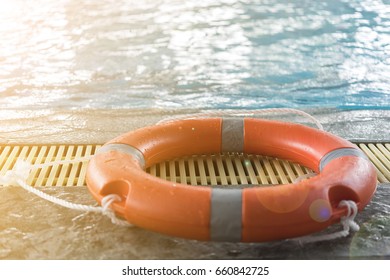Floating Tires On Swiming Pool