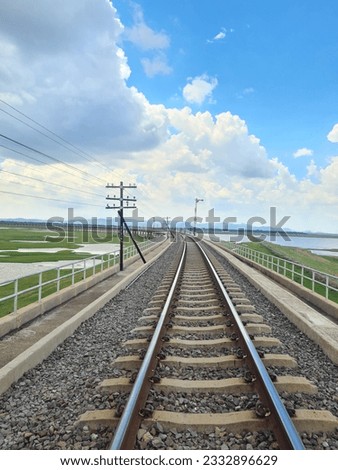 The Floating Train as the highlight is going across a series of viaducts above Pasak Chonlasit Reservoir.  Lopburi, Thailand