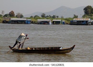 Floating Village And Market Of De Kampong Chhnang, Cambodia
