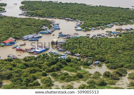 floating village of Tonle Sap Lake,Siem Reap,Cambodia