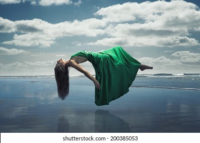 Floating Woman - Powered by Shutterstock