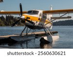 A floatplane tied to a dock