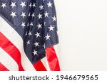 Floded Flag of United States of America. Copy space with usa flag