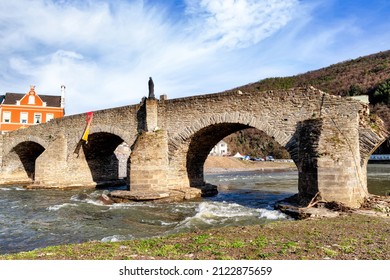 Flood Damage In Ahrtal And Eifel. Reconstruction After Cleanup. Nepomukbrücke In Rech, Germany